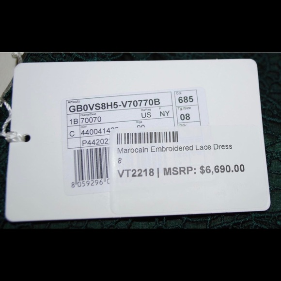 NWT VALENTINO MAROCAIN EMBROIDERED LACE MIDI DRESS - Picture 4 of 8